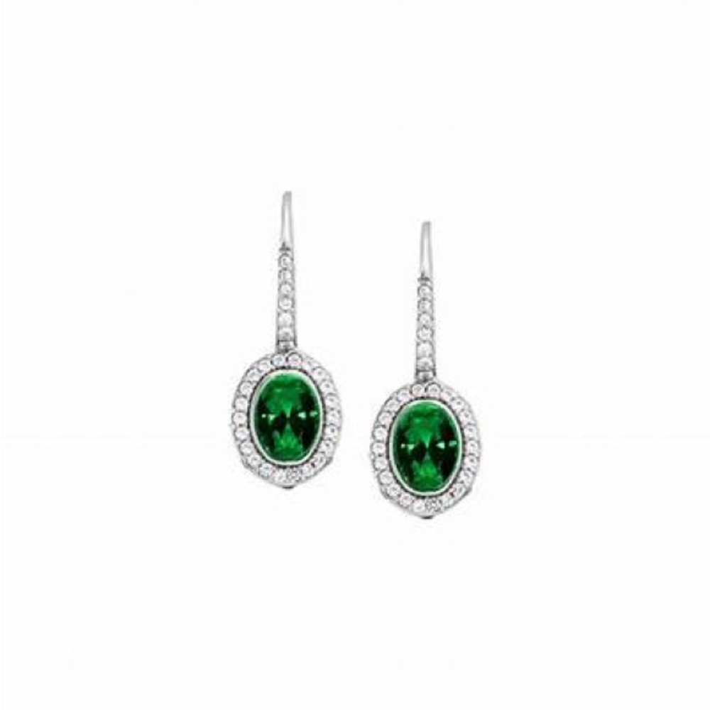 Green and Silver Women's Earrings - Picture 4 of 8